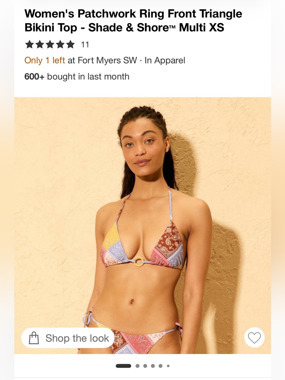 Shade & Shore Patchwork Bandana Bikini Set Size Small